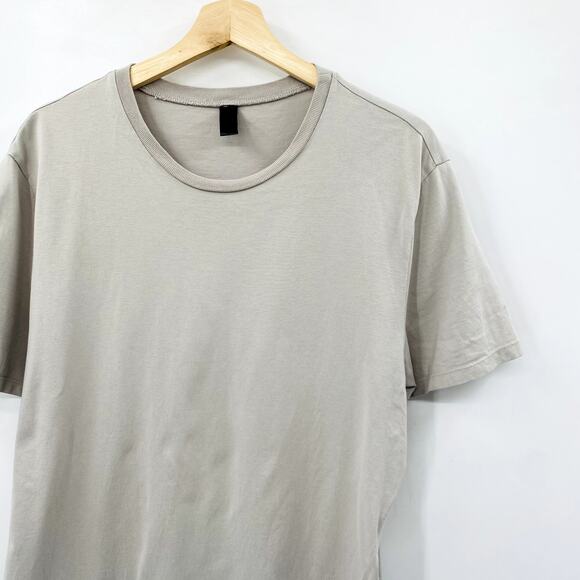 AG Taupe Cream gray Crew neck tee - Picture 1 of 5